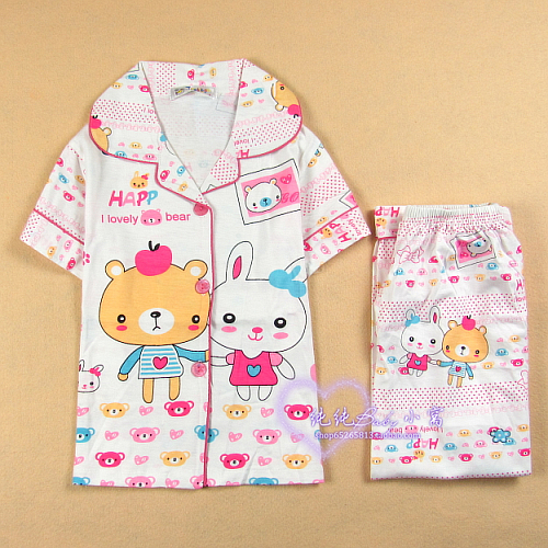 Christie's treasure Cute little bunny girl summer Short sleeved trousers children pure cotton Pyjamas Home Furnishingsin the Children/Baby/Family fitted , Children tracksuit , Home service package category - from Buy2taobao.com to provide professional Taobao agent buy service
