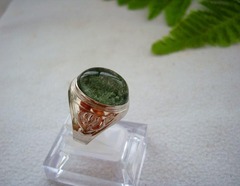 翠绿幽灵戒指  7.8克 21号天然绿幽灵水晶戒指  收藏精美精品