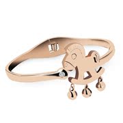 Winged foal Bell Rose Gold Titanium steel bracelet SpongeBob ornament horse bracelets women''s bracelets jewelry