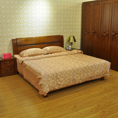 实木床 高箱床 橡胶木 现代中式 双人床 1.8米 气动杆床 储物大床