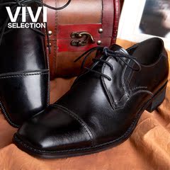 vivi 男士日式英伦皮鞋 男式商务正装皮鞋 头层牛皮系带真皮鞋子