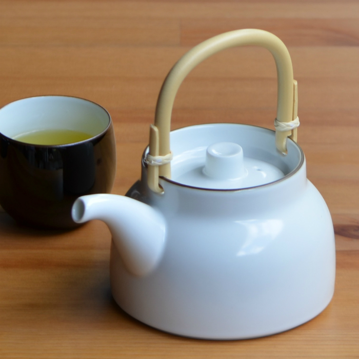 日本进口 有田烧 白山陶器森正洋 茶壶煎茶杯陶瓷提梁壶高杯 黑白