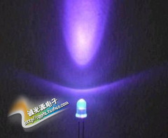 LED灯珠3MM紫色发光二极管F3紫光灯珠UV固化荧光防伪验钞灯蝎子灯