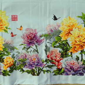 热销宝贝 纯手工 十字绣 九尺牡丹 富贵满堂 2.5米中格 成品