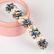 Korea fancy Crystal hair clips-plated multicolored jaw drill imitation pearls import quality handmade beaded DIY kits