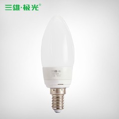 三雄极光 凡星LED尖泡LED水晶灯光源 乳白尖形罩E14小螺口3000K