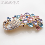 Package mail smiling Korea jewelry cross rhinestone Peacock clip hair clip hairpin rhinestone clip hair ACC women