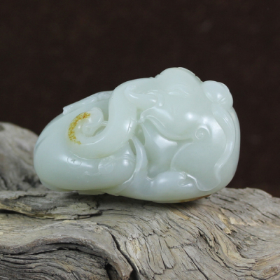 玉雕大师李春辉作品 和田玉籽料白玉 封侯拜相 253克