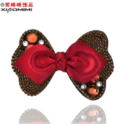 Post Korean version of smile package bow rhinestone Barrette clip headgear top Korea hair accessories horizontal clamp clip jewelry