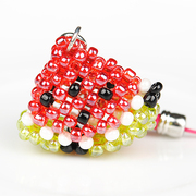 Watermelon mini phone chains pendant hanging Japan imported beads handmade beads DIY beginner kits