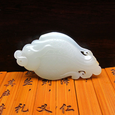 【子玉玉雕工作室作品】新疆和田籽料白玉 鱼化龙 21.3克