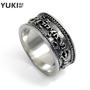 Retro Tai YUK single ring 925 Silver jewelry men silver mantra index finger ring silver ring personality people