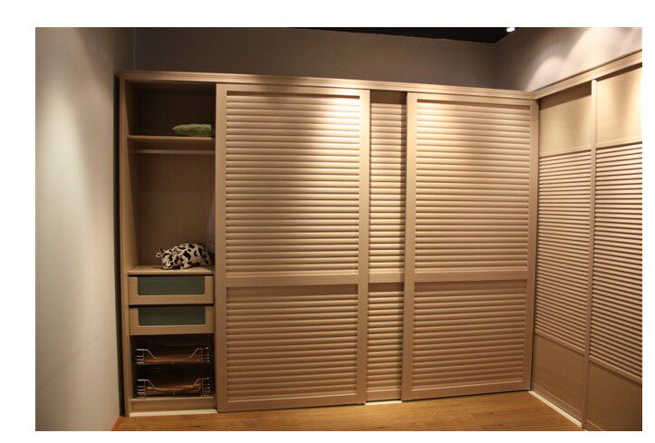 衣柜移门 推拉门 美枫木 木塑移门 木塑板小百叶移门衣柜百叶移门已售