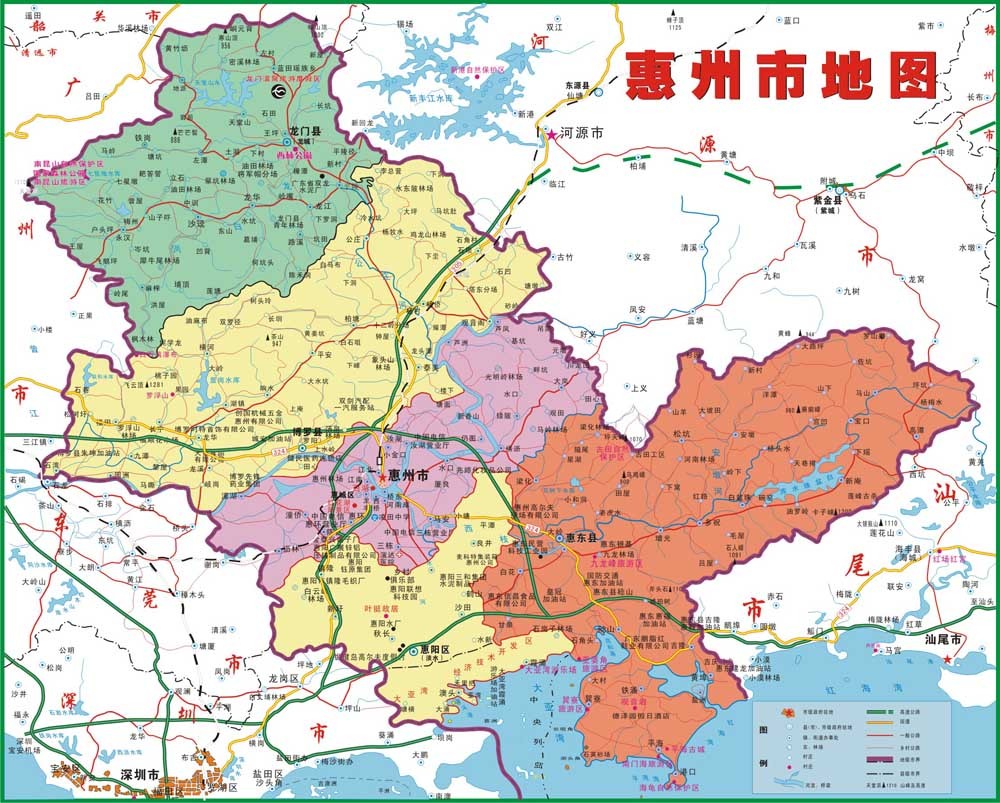 惠州地区全景地图图片