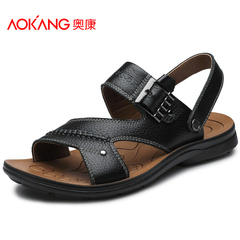 Aokang/奥康凉鞋 夏季新品男士凉鞋真皮 透气凉皮鞋沙滩鞋男