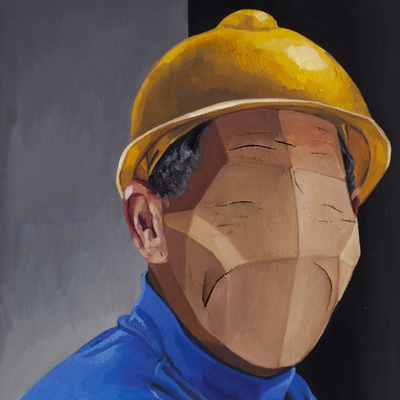 《没有肖像的肖像(工人乙)》油画 40cm*50cm 作者:邓猗夫