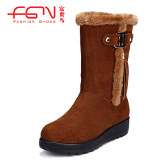 Rich bird boots boots in the winter and cashmere warm winter boots suede sleeve authentic women's shoes