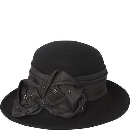 美国直邮betmar new york pb1030h 女羊毛缎带镶钻蝴蝶结礼帽包邮