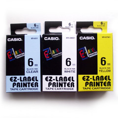 卡西欧标签机色带XR-6YW1 6WEI白底/黄底黑字CASIO标签色带6 9mm