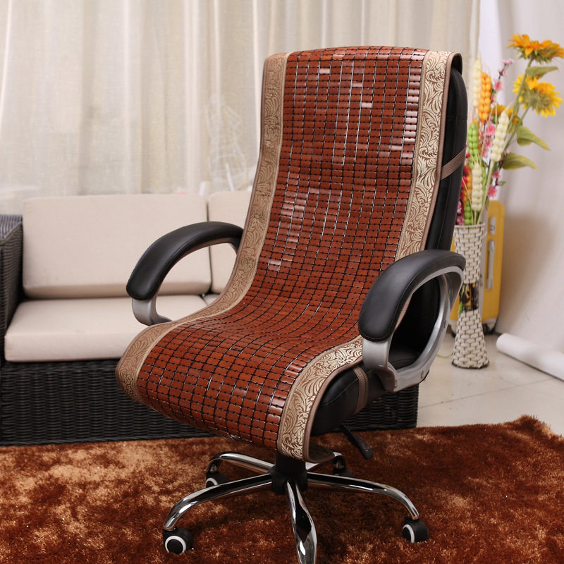 六叶草 夏季麻将凉席带靠背椅垫夏天竹坐垫防滑办公老板椅子座垫