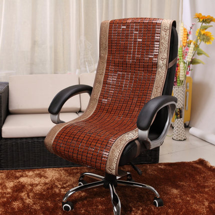 六叶草 夏季麻将凉席带靠背椅垫夏天竹坐垫防滑办公老板椅子座垫