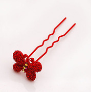 Smiling Korean version of the u-shaped bow rhinestone hairpin hairpin hair accessories Korea insert hairpin hair accessories 354274