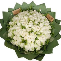 99朵白玫瑰花束七夕情人节表白鲜花杭州上海鲜花速递同城送花2899
