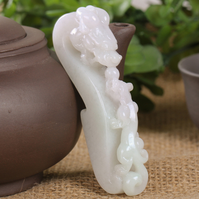 细糯翡翠龙头如意手玩件2448