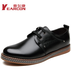 YEARCON/er Kang autumn and winter new style leather men's shoes fashion casual shoes of England City boy tie shoes