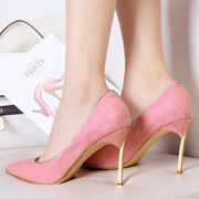 Non spring 2015 shallow mouth new wee sheep Beijing high heels shoes with stiletto shoes wedding shoes WHA6B0502C