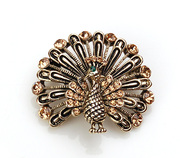 Package mail smiling Korean version of the Peacock brooch Crystal rhinestone women high corsage pin clasp