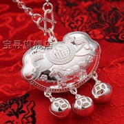 Sterling Silver baby bracelet silver 999 pure silver changmingsuo silver baby child lock child full moon set gift box