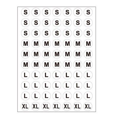 永实ys116 标码s m l xl贴纸 衣服尺寸尺码粘纸 直径10mm 12张/包