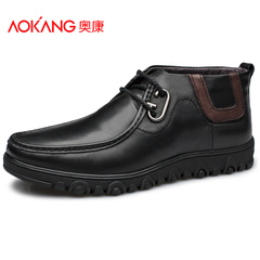 Aucom winter business-casual shoes men's shoes new breathable leather shoes men's shoes high help shoes authentic bag-mail