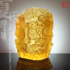 夏氏琉璃正品 九龙笔筒 生肖商务办公工艺品礼品摆件实体J-048