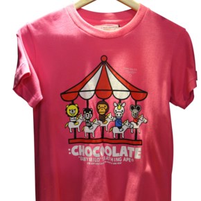 14夏潮牌chocolate新款印花猿猴baby milo圆圈字母个性短袖t恤