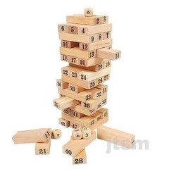 丹妮奇特数字层层叠数字积木桌面游戏成人亲子游戏叠叠高木质玩具