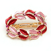 Package mail smiling Korea fashion jewelry Korean double-leaf-encrusted hair clip hairpin rhinestone clip hair