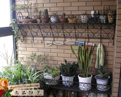 欧式铁艺阳台壁挂置物架挂钩绿萝多肉植物花盆架户外阳光房花架