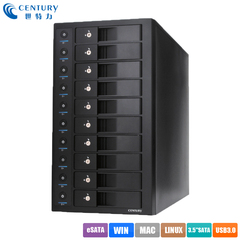 世特力裸族CRST1035EU3S6G 10盘位SATA3移动硬盘盒柜 支持40TB