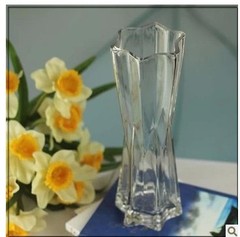 富贵竹花瓶 六星玻璃透明花瓶 六角水培花瓶 水晶玻璃花瓶