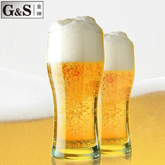 金绅 强化耐热玻璃水杯果汁杯扎啤杯冷饮杯牛奶杯酒杯酒吧啤酒杯