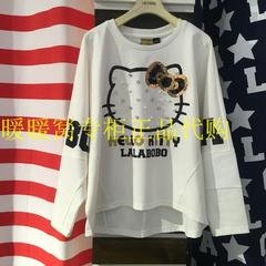 LALABOBO16秋装新款韩版可爱HELLO KITTY蝙蝠袖纯棉T恤女上衣打底