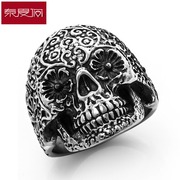 New year vampire skull ring titanium steel men''s aggressive punk retro accessories fashion rings