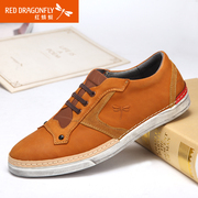 Red Dragonfly leather men's shoes, spring 2015 new authentic Korean fashion casual and comfortable men's shoes