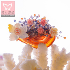 Meitai brooch fashion female accessories shell suit Lady brooch Crystal pin brooch badge I0018