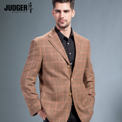 JUDGER/庄吉正品新款西装 格纹复古时尚商务休闲羊毛西服外套上衣