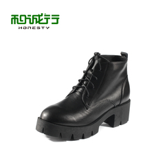 He Chenghang and the 2015 winter tide England casual Lady Martin boots, leather boots and wool 0840096