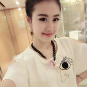 Beautiful Princess Korean fashion clothes accessories chain exaggeration of clavicle Pearl roses short chain