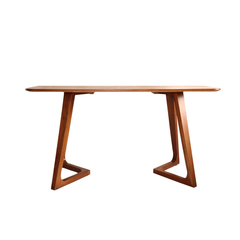 工厂直销 北欧纯实木餐桌V型腿创意工作台书桌 白橡木桌子 包邮